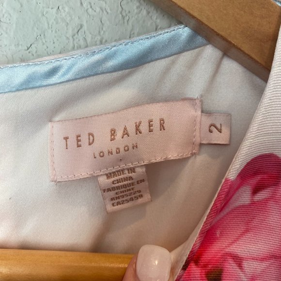 Ted Baker London Deonny Window Box Skater Mini Dress Pink  - Size 6 - EUC - Picture 8 of 13